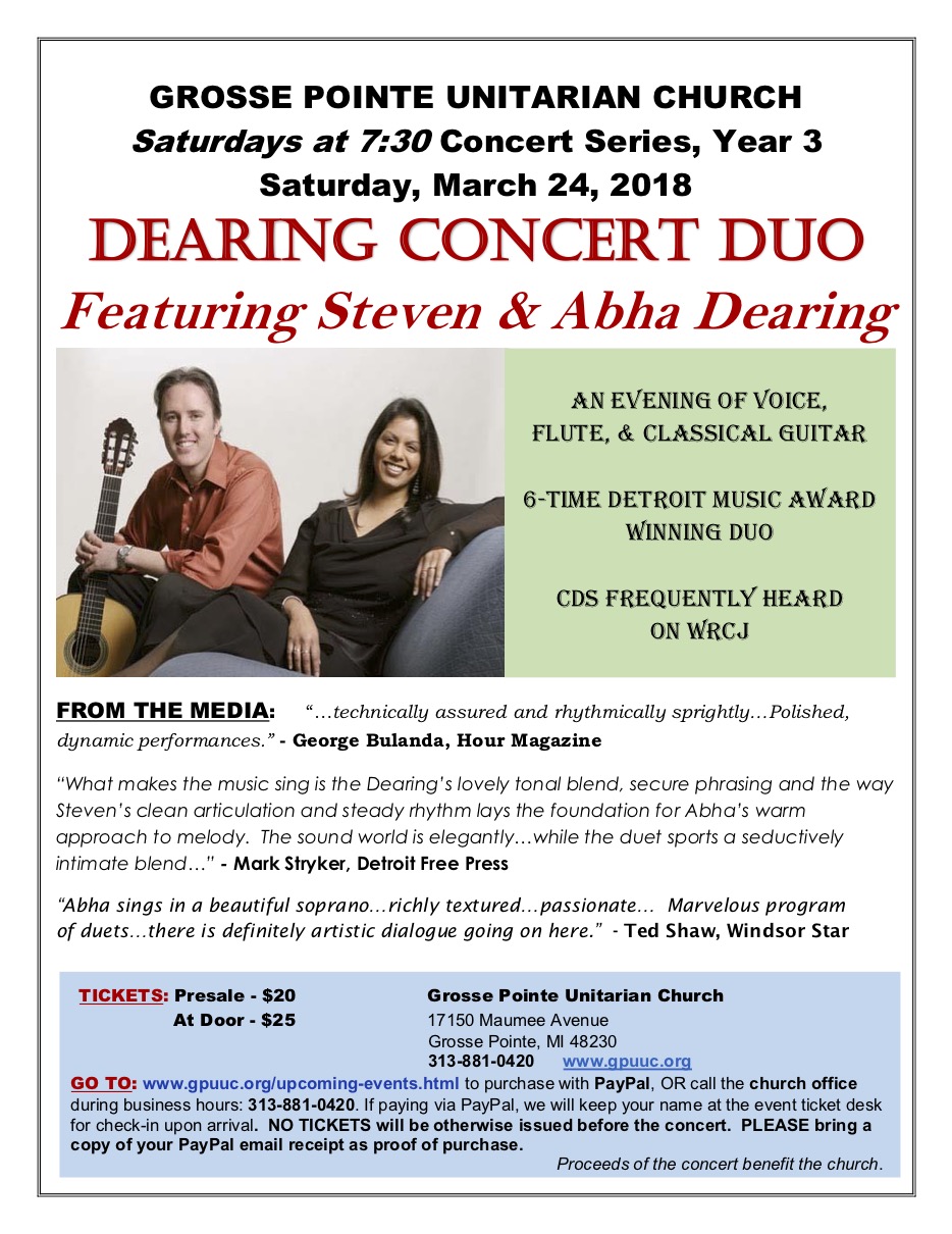 Dearing Concert Duo - Grosse Pointe concert 2018
